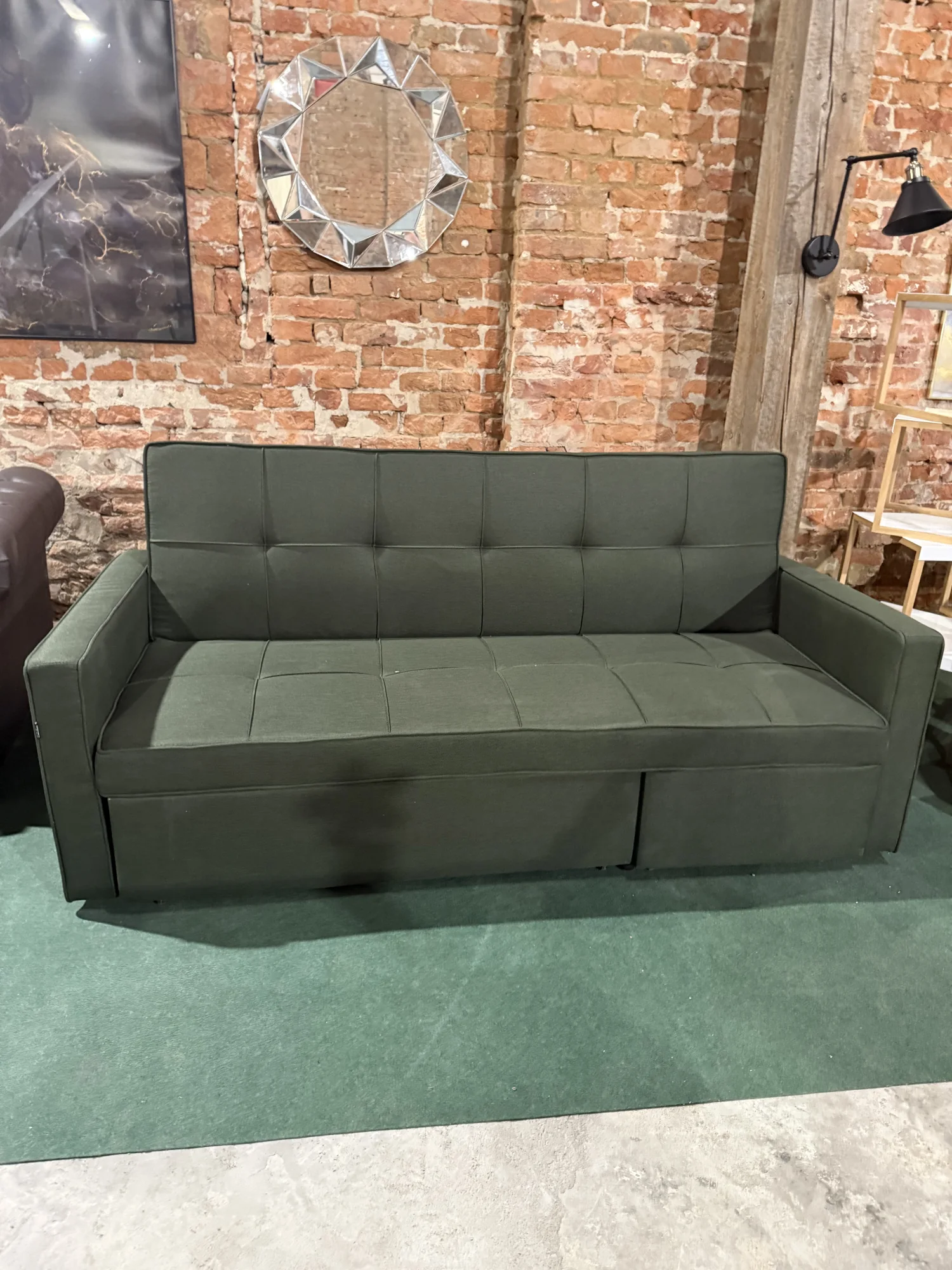 Sofa rozkładana GLOMMA dla 3 osób — ciemnozielona dostępny w Home & Garden Outlet pod Wrocławiem